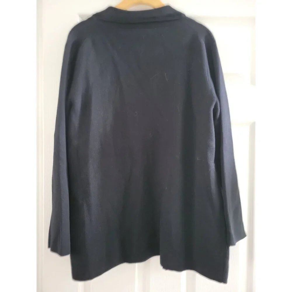 J. Crew Eloise Black Knit Open cardigan Merino blend Sweater size Medium New